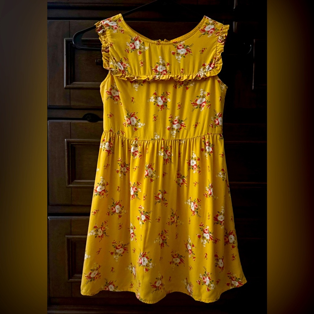 GAP Kids Floral Yellow Girls Dress - Lined - Size S (6/7) - EUC